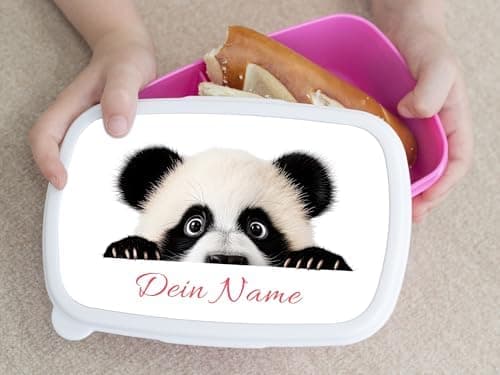 GRAZDesign Personalisierte Brotdose Panda mit Namen - perfekt für Kinder im Kindergarten und Schule - Geschenk für Mädch
