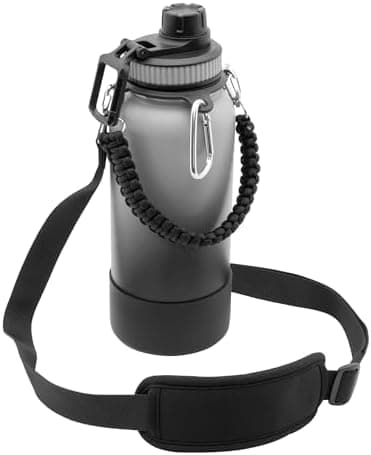 BOZ Ersatzdeckel für Trinkflasche - Strohhalm & Schraubverschluss - schwarz