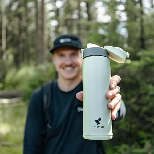 AORIN Trinkflasche Edelstahl 18/8, 500ml, BPA-Frei, Doppelwandig Isolierflasche für Sport, Schule und Outdooraktivitäten