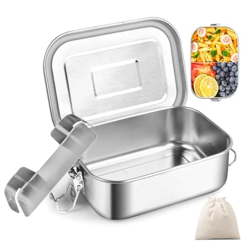 Kinder Brotdose WuGU 5-Fach Auslauf Sicher 1300 ml Grüne Lunchbox für Schule und Ausflüge