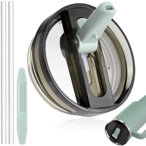 Stanley Cup Deckel Auslaufsicher Dicht + Stanley Flip Straw Deckel + 360°-Reinigung (A-Rose Quartz, 40oz/1.18L)  
Stanle