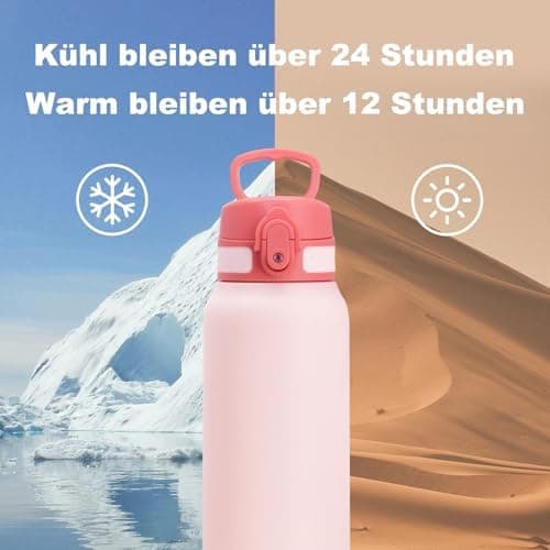 Thermosflasche UZSPACE Waldgrün Kinder 700ml Isolierte Edelstahl Trinkflasche 100% Auslaufsicher Outdoor Fitness Schule
