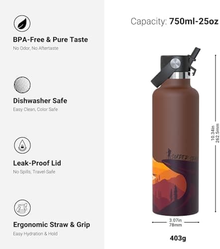 Super Sparrow Thermobecher für Sport und Outdoor - 500ml, 750ml - BPA-Frei, ClimatePartner certified - FlipFlow Trinkfla