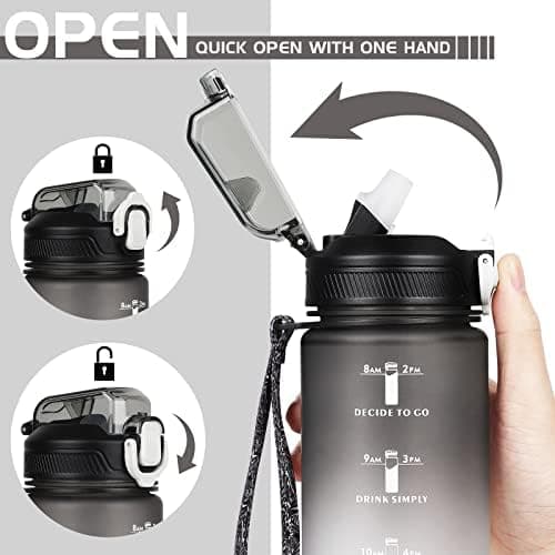 CodiCile Trinkflasche 1L - Ideal für Outdoor Aktivitäten mit Zeitmarkierung und Strohhalm
| CodiCile 1L Trinkflasche St