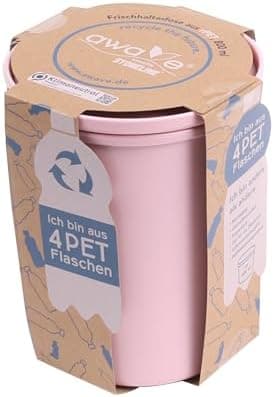 AWAVE klimaneutral Mehrweg Frischhaltedose 1.000 ml natural PET-Flaschen Recycling Aufbewahrungsboxunterwegs