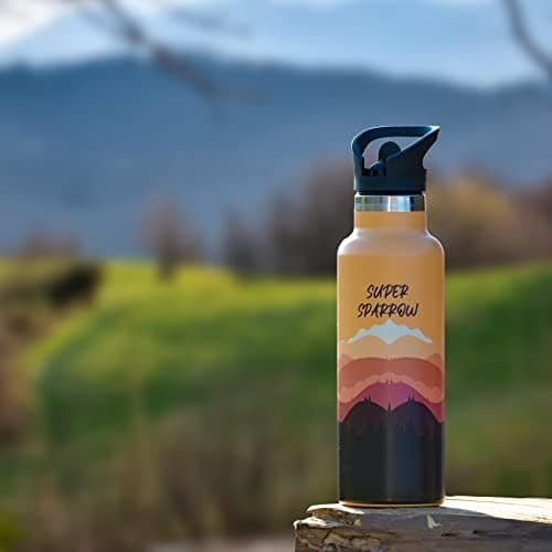 Super Sparrow Thermobecher für Sport und Outdoor - 500ml, 750ml - BPA-Frei, ClimatePartner certified - FlipFlow Trinkfla