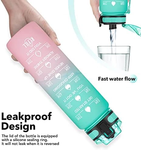 HydroPal Trinkflasche 1L für Sport und Fitness - BPA-Frei, Strohhal, Outdoor und Büroideal - Leicht, Stoßfest, Wiederver