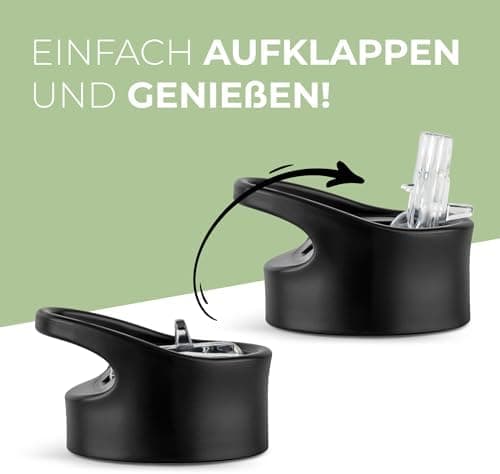 Vinsun Ersatz-Deckel Set für Edelstahl Trinkflaschen - Strohhalme passend 500ml/750ml/1000ml - auslaufsicher Reinigungsb