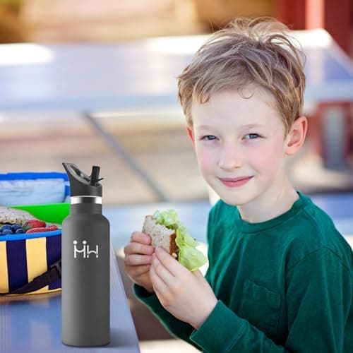 HoneyHolly Edelstahl Trinkflasche 500ML Kinder BPA-Frei Isoliert Thermoflasche