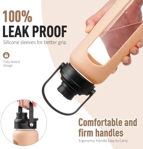 BLUEGO Glaswasserflasche 900ml BPA-frei für Outdoor Aktivitäten
| CADRES Glasbecher mit Zeitmarkierung und Silikonschut