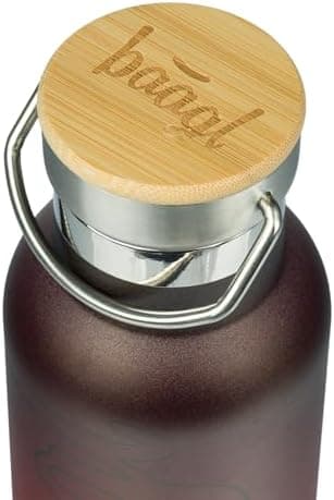 Baagl Thermosflasche Kinder Edelstahl – Auslaufsichere Wasserflasche für Mädchen – BPA-freie Flasche mit Bambusdeckel –