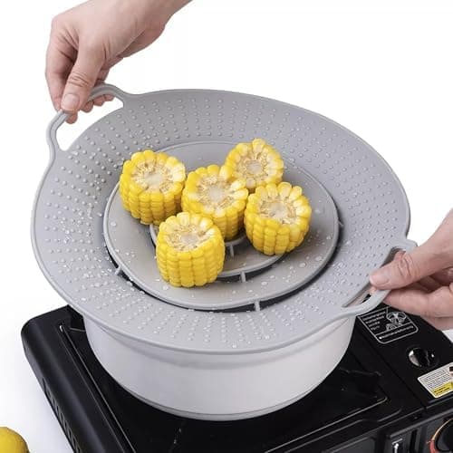 Überkochschutz & Spritzschutz aus Silikon für Universelle Topfdeckel – Kochen und Kochtiegel – BPA-frei, hitzebeständig