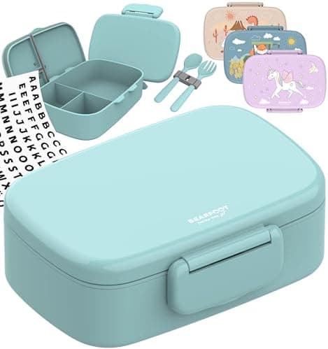 Bearfoot Brotdose Kinder BPAfrei mit Fächern Lunchbox für Mädchen & Jungen