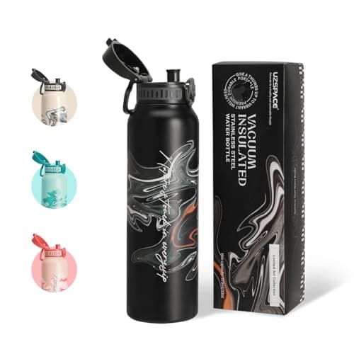 Thermosflasche UZSPACE Waldgrün Kinder 700ml Isolierte Edelstahl Trinkflasche 100% Auslaufsicher Outdoor Fitness Schule