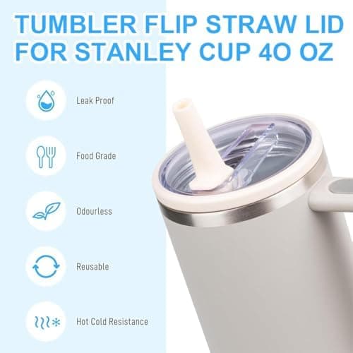 Auslaufsicherer Wasserdichter Dichter Cup Ersatzdeckel, Flip Straw Cup Lid mit 2 Trinkhalmen, 5 Stück
| Cup Deckel für