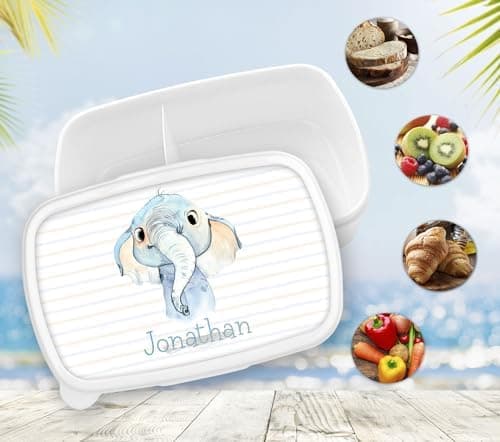 Timalo® Brotdose Kinder mit Namen | Personalisierte Bento Lunchbox für Jungen & Mädchen | Kindergarten & Schule Motiv Ti