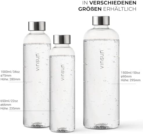 VINSUN Trinkflasche 1000ml - auslaufsicher, BPA frei, Tritan - Leichte Wasserflasche für Sport und Outdoor activities -