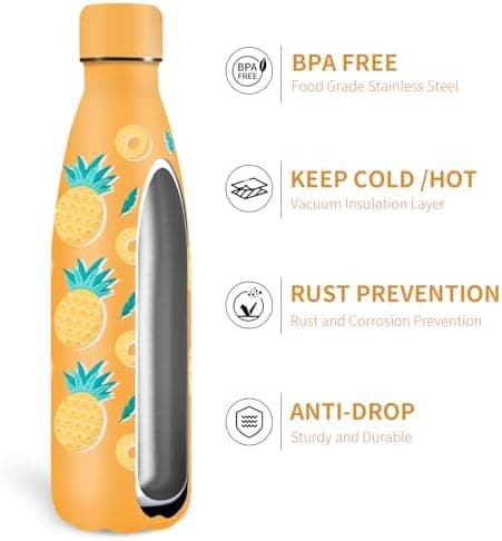Grsta Trinkflasche 500ml, BPA-freie Edelstahlflasche für Kinder, ideale Wasserspeicherung bei Kalt&warm