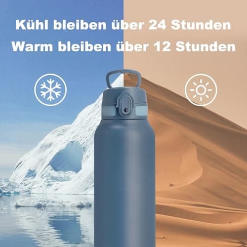 Thermosflasche UZSPACE Waldgrün Kinder 700ml Isolierte Edelstahl Trinkflasche 100% Auslaufsicher Outdoor Fitness Schule