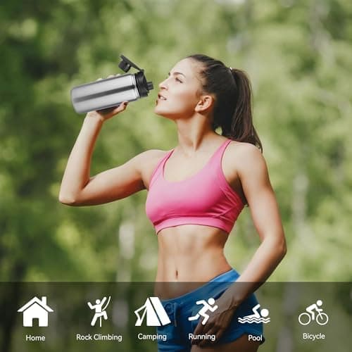 Edelstahl Trinkflasche 1.2L BPAfrei-Thermoskanne-Vakuum Doppelwandisolierung für Sport Campings-Reise-Kohlensäure Geeign