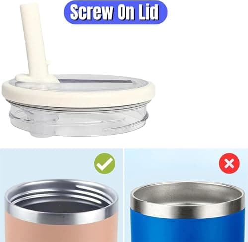 Wiederverwendbare Ersatzdeckel für 40oz Becher | Auslaufsichere Tumbler Abdeckungen | Stanley Cup Zubehör (Beige 2pcs)