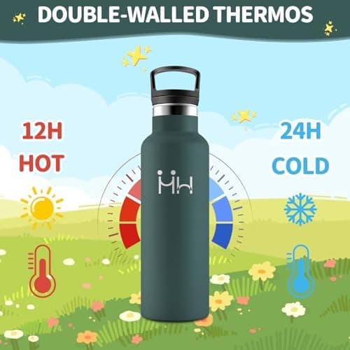 HoneyHolly Edelstahl Trinkflasche 500ML Kinder BPA-Frei Isoliert Thermoflasche