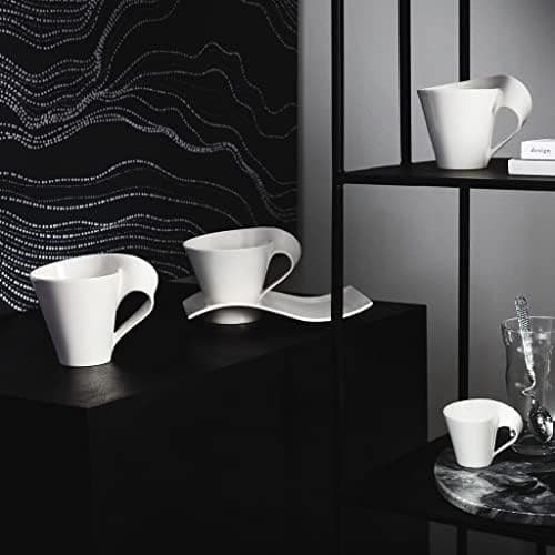 Villeroy & Boch Newwave Caffè Geschirr - Weiß, Premium Porzellan, Spülmaschinenfest, Mikrowellensicher, 300 ML Heißgeträ