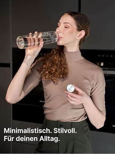 Spottle Glas Trinkflasche - 1 Liter - Für Kohlensäuregetränke - Spülmaschinenfest & auslaufsicher