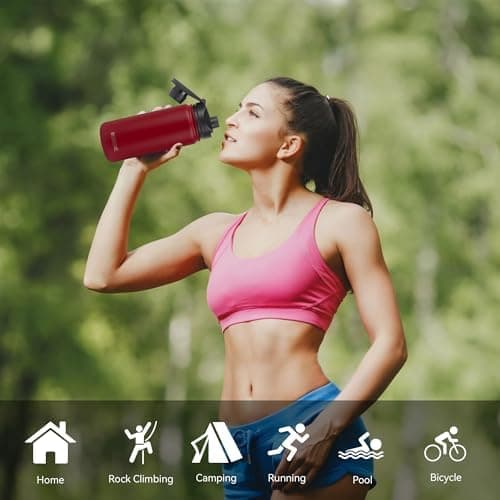 Edelstahl Trinkflasche 1.2L BPAfrei-Thermoskanne-Vakuum Doppelwandisolierung für Sport Campings-Reise-Kohlensäure Geeign