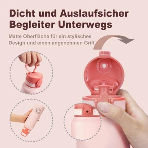 Thermosflasche UZSPACE Waldgrün Kinder 700ml Isolierte Edelstahl Trinkflasche 100% Auslaufsicher Outdoor Fitness Schule