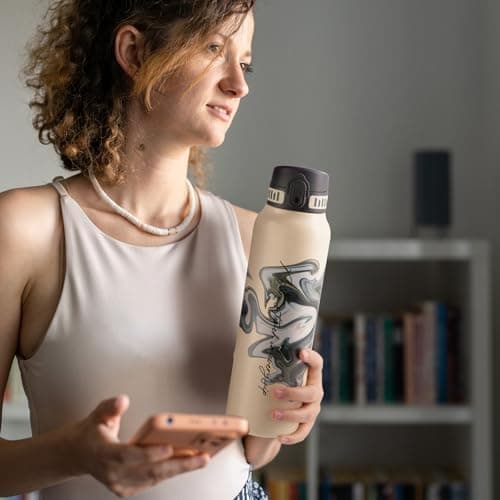 Thermosflasche UZSPACE Waldgrün Kinder 700ml Isolierte Edelstahl Trinkflasche 100% Auslaufsicher Outdoor Fitness Schule