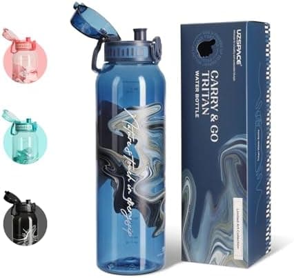 UZSPACE Kinder Trinkflasche 600ml - Sportlich, Auslaufsicher & Spülmaschinenfest zur Schule und Outdoor aktivarten für M