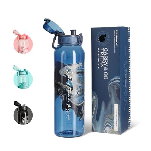 UZSPACE Kinder Trinkflasche 600ml - Sportlich, Auslaufsicher & Spülmaschinenfest zur Schule und Outdoor aktivarten für M