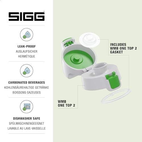 Sigg WMB ONE Top 2 Verschluss, einhändig bedienbar, auslaufsicher, Silikondichtung, One Size, Trinkflaschen Ersatzteil