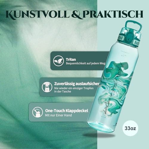 UZSPACE Kinder Trinkflasche 600ml - Sportlich, Auslaufsicher & Spülmaschinenfest zur Schule und Outdoor aktivarten für M
