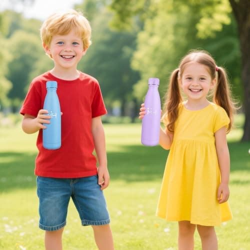 HoneyHolly Kinder Trinkflasche Doppelwandig, 500ML BPA-frei, Thermosflasche für Fitness und Gym