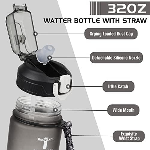 CodiCile Trinkflasche 1L - Ideal für Outdoor Aktivitäten mit Zeitmarkierung und Strohhalm
| CodiCile 1L Trinkflasche St