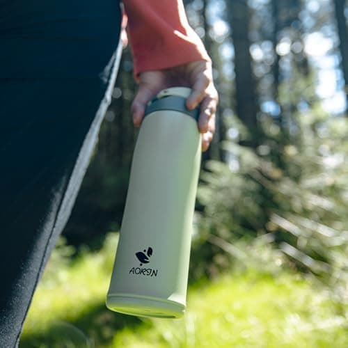 AORIN Trinkflasche Edelstahl 18/8, 500ml, BPA-Frei, Doppelwandig Isolierflasche für Sport, Schule und Outdooraktivitäten