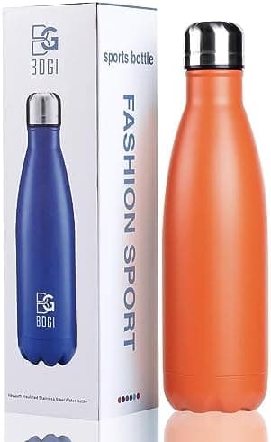 BOGI Doppelwandige Thermosflasche Edelstahl Trinkflasche Kinder Trinkflasche Schule Himmelblau Pink