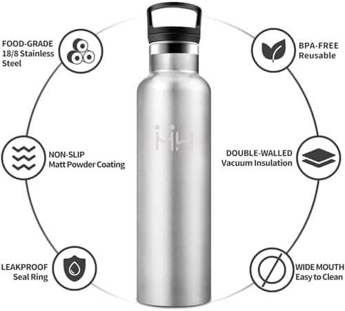 HoneyHolly Edelstahl Trinkflasche 500ML Kinder BPA-Frei Isoliert Thermoflasche