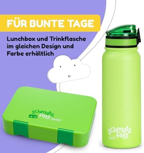 schmatzfatz Thermosflasche Kinder Auslaufsicher Wassertierzucht 550ml Edelstahl-Trinkflasche Thermo für Schule & Kinderg