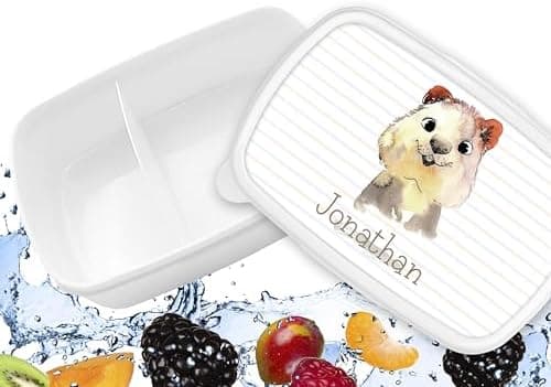 Timalo® Brotdose Kinder mit Namen | Personalisierte Bento Lunchbox für Jungen & Mädchen | Kindergarten & Schule Motiv Ti