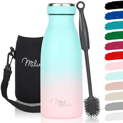 Milu Edelstahl Trinkflasche für Erwachsene – 750ml Isolierflasche zum Tragen – auslaufsicher, Kohlensäuregerecht inkl. R