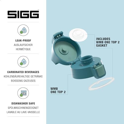 Sigg WMB ONE Top 2 Verschluss, einhändig bedienbar, auslaufsicher, Silikondichtung, One Size, Trinkflaschen Ersatzteil