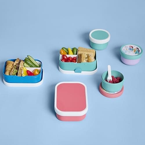 Mepal Brotdose Kinder Campus BPA-frei Animal Friends | Spezialfächerr box mit Gabel & Clip-Verschluss | 750 ml für Kinde