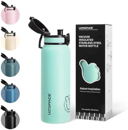 Thermosflasche UZSPACE Waldgrün Kinder 700ml Isolierte Edelstahl Trinkflasche 100% Auslaufsicher Outdoor Fitness Schule