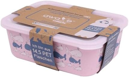 AWAVE Aufbewahrungsdosen-Set für klimaneutrale Nachhaltigkeit, 3-teiliges Set, rosé, 400 ml, 730 ml, 1.300 ml, aus recyc