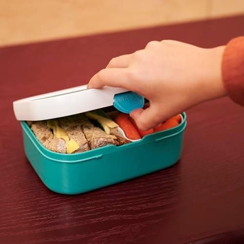 Mepal Brotdose Kinder Campus BPA-frei Animal Friends | Spezialfächerr box mit Gabel & Clip-Verschluss | 750 ml für Kinde