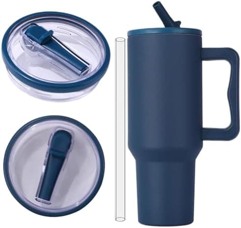 Wiederverwendbare Ersatzdeckel für 40oz Becher | Auslaufsichere Tumbler Abdeckungen | Stanley Cup Zubehör (Beige 2pcs)