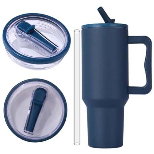 Wiederverwendbare Ersatzdeckel für 40oz Becher | Auslaufsichere Tumbler Abdeckungen | Stanley Cup Zubehör (Beige 2pcs)